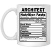 Funny Architect Mug Architect Nutrition Facts Coffee Cup 11oz White XP8434