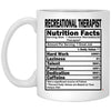 ODDITEES Funny Recreational Therapist Mug Recreational Therapist Nutrition Facts Coffee Cup 11oz White XP8434