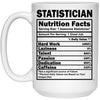 Funny Statistician Mug Statistician Nutrition Facts Coffee Cup 15oz White 21504