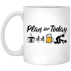 Funny Rower Mug Adult Humor Plan For Today Beer Rowing Coffee Cup 11oz White XP8434