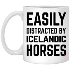 Funny Horse Mug Easily Distracted By Icelandic Horses Coffee Cup 11oz White XP8434