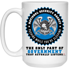 Funny NSA Mug Peeping While You're Sleeping Coffee Cup 15oz White 21504