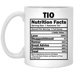ODDITEES Funny Tio Mug Tio Nutrition Facts Coffee Cup 11oz White XP8434
