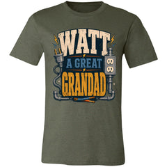 Electrician Watt A Great Grandad Shirt Funny Electrician Grandad Joke Father’s Day Gift Electrical Worker Tee Retro Electrician T-Shirt
