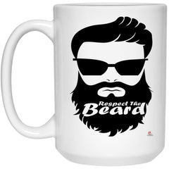 Funny Beard Mug Respect the Beard Coffee Cup 15oz White 21504