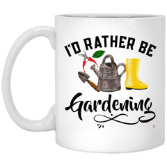 ODDITEES Funny Gardener Mug I'd Rather Be Gardening Coffee Cup 11oz White  XP8434
