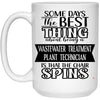 ODDITEES Funny Wastewater Treatment Plant Technician Mug Some Days The Best Thing About Being A Wastewater Treatment Plant Tech is Coffee Cup 15oz White