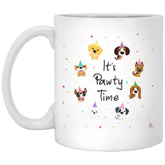 Cute Dog Owner Birthday Mug Its Pawty Time Coffee Cup 11oz White XP8434