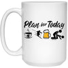 ODTGifts Funny Skier Mug Adult Humor Plan For Today Freestyle Skiing Coffee Cup 15oz White 21504