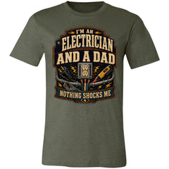 Electrician And A Dad Nothing Shocks Me Shirt Funny Electrician Dad Gift Father’s Day Tee Electrical Worker T-Shirt