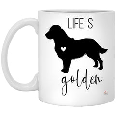 Cute Golden Retriever Mug Life Is Golden Coffee Cup 11oz White XP8434