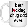 Funny Dog Mug B3st F-cking Chug Dad Ever Coffee Cup 15oz White 21504