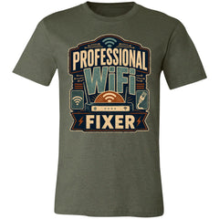 Professional WiFi Fixer Shirt Funny Tech Dad Gift Retro IT Support Tee Geek Father Shirt Internet Technician Gift Nerd Dad T-Shirt