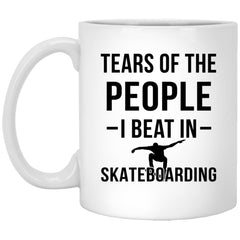 Funny Skateboarding Mug Tears of The People I Beat In Skateboarding Coffee Cup 11oz White XP8434