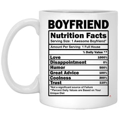 ODDITEES Funny Boyfriend Mug Boyfriend Nutrition Facts Coffee Cup 11oz White XP8434