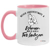 Tax Lawyer Mug Never Underestimate A Woman Who Is Also A Tax Lawyer Coffee Cup Two Tone Pink 11oz AM11OZ