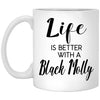 ODDITEES Funny Black Molly Fish Mug Life Is Better With A Black Molly Coffee Cup 11oz White XP8434