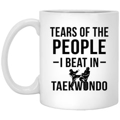 ODDITEES Funny Sports Mug Tears Of The People I Beat In Taekwondo Coffee Cup 11oz White XP8434