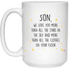 Funny Mug for Son from Mom Dad We Love You More Than All The Stars In The Sky Coffee Cup 15oz White 21504