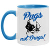 Funny Pug Mug Pugs Not Drugs Coffee Cup Two Tone 11oz AM11OZ