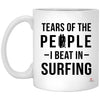 ODDITEES Funny Sports Surfer Mug Tears Of The People I Beat In Surfing Coffee Cup 11oz White XP8434