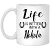 ODDITEES Funny Nokota Horse Mug Life Is Better With A Nokota Coffee Cup 11oz White XP8434