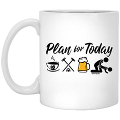 Funny Croquet Mug Adult Humor Plan For Today Croquet Coffee Cup 11oz White XP8434