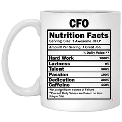 Funny CFO Mug CFO Nutrition Facts Coffee Cup 11oz White XP8434