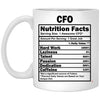 Funny CFO Mug CFO Nutrition Facts Coffee Cup 11oz White XP8434