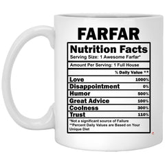 ODDITEES Funny Farfar Mug Farfar Nutrition Facts Coffee Cup 11oz White XP8434