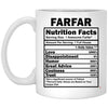 ODDITEES Funny Farfar Mug Farfar Nutrition Facts Coffee Cup 11oz White XP8434