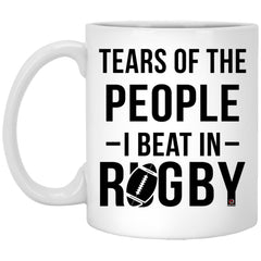 Funny Tears Of The People I Beat In Rugby Coffee Cup 11oz White XP8434