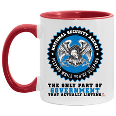 Funny NSA Mug Peeping While You're Sleeping Coffee Cup Two Tone 11oz  AM11OZ