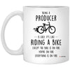 ODDITEES Funny Being A Producer Is Easy It's Like Riding A Bike Except Coffee Cup 11oz White XP8434