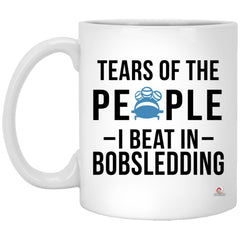ODDITEES Funny Bobsledding Mug Tears of People I Beat In Bobsledding Coffee Cup 11oz White XP8434