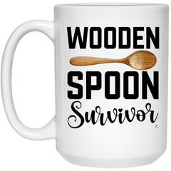 Funny Wooden Spoon Survivor Mug Coffee Cup 15oz White 21504