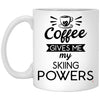 Funny Skiier Mug Coffee Gives Me My Skiing Powers Coffee Cup 11oz White XP8434