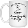 ODTGIFTS Cyber Security Analyst Mug Never Underestimate A Woman Who Is Also A Cyber Security Analyst Coffee Cup 15oz White 21504