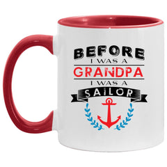 ODDITEES Funny Sailing Mug Before I Was A Grandpa I Was A Sailor Coffee Cup Two Tone 11oz AM11OZ