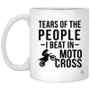 ODDITEES Funny Motocross Racer Cup Tears Of The People I Beat In Motocross Coffee Cup 11oz White XP8434