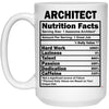 Funny Architect Mug Architect Nutrition Facts Coffee Cup 15oz White 21504