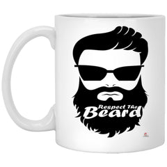 Funny Beard Mug Respect the Beard Coffee Cup 11oz White XP8434