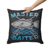 Funny Fishing Throw Pillow Master Baiter