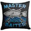 Funny Fishing Throw Pillow Master Baiter