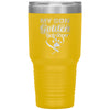 Funny Golden Retriever Tumbler My Son Is A Golden Retriever Laser Etched 30oz Stainless Steel Tumbler