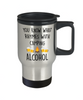 Funny Beer Drinker Travel Mug You Know What Rhymes With Camping Alcohol 14oz Stainless Steel