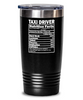 Funny Taxi Driver Tumbler Taxi Driver Nutrition Facts 20oz 30oz Stainless Steel