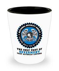 Funny NSA Shot Glass National Security Agency Peeping While Youre Sleeping