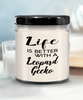 Funny Leopard Gecko Lizard Candle Life is Better with A Leopard Gecko 9oz Vanilla Scented Soy Wax Candles