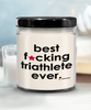 Funny Triathlon Candle B3st F-cking Triathlete Ever 9oz Vanilla Scented Soy Wax Candles